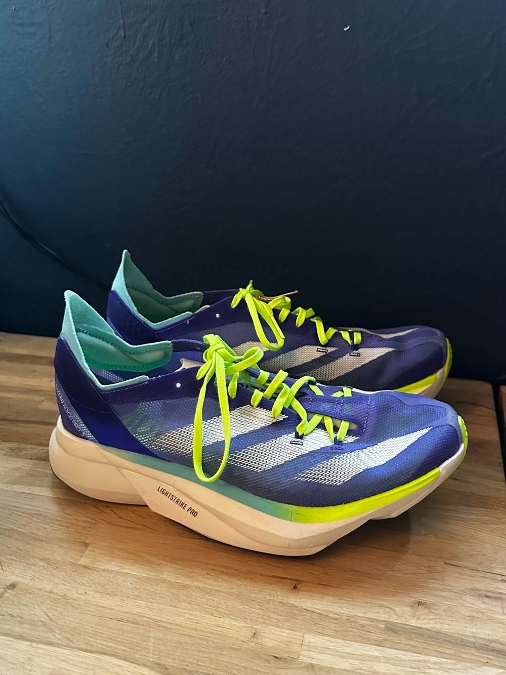 adidas Adizero Adios Pro 3 'Cobalt Blue Lucid Lemon - Picture 2 of 5